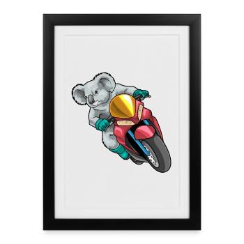 Koala Motorcycle - Framed poster (27 × 37 cm) - black - Front