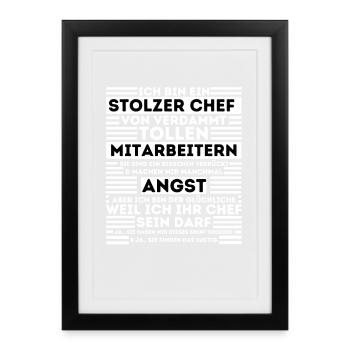 EIN STOLZER CHEF VON VERDAMMT TOLLEN MITARBEITER - Gerahmtes Poster (27 × 37 cm) - Schwarz - Vorne
