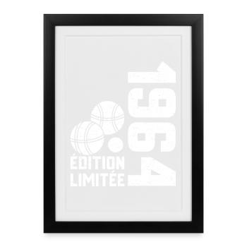 1964 Limited Edition Pétanque 60th Anniversary - Framed poster (27 × 37 cm) - black - Front
