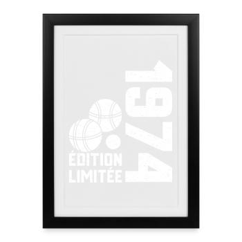 1974 Limited Edition Pétanque 50th Anniversary - Framed poster (27 × 37 cm) - black - Front