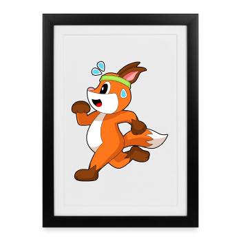 Fox Jogging Jogger Sport - Framed poster (27 × 37 cm) - black - Front