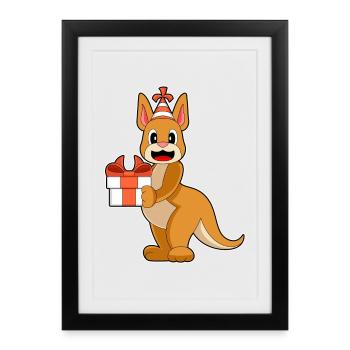 Kangaroo Birthday Package - Framed poster (27 × 37 cm) - black - Front