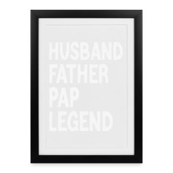 Husband Father Papa Legend Father's Day - Framed poster (27 × 37 cm) - black - Front