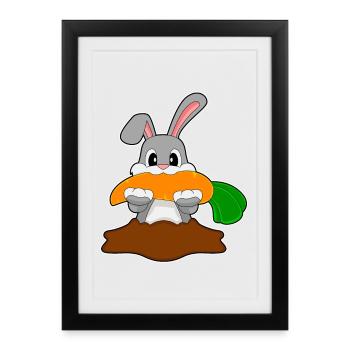 Lapin Carotte - Affiche encadrée (27 × 37 cm) - noir - Devant