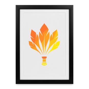 Badminton - Affiche encadrée (27 × 37 cm) - noir - Devant