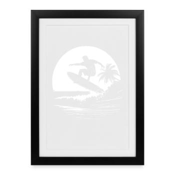 Surfeur - Affiche encadrée (27 × 37 cm) - noir - Devant