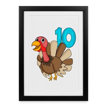 Motif 10ème anniversaire Turquie - Dix - 10 ans - Affiche encadrée (27 × 37 cm) - noir - Devant