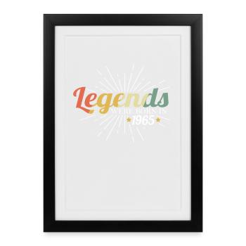Birthday Legends Vintage 1965 Retro Design - Framed poster (27 × 37 cm) - black - Front