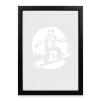 Snowboarder Drawing - Framed poster (27 × 37 cm) - black - Front