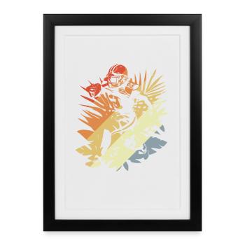 Football américain vintage - Affiche encadrée (27 × 37 cm) - noir - Devant