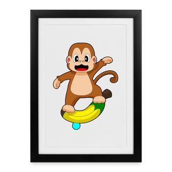 Monkey Banana - Framed poster (27 × 37 cm) - black - Front
