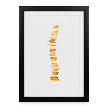 Books Spine Backbone Bookworm Bookworm - Framed poster (27 × 37 cm) - black - Front