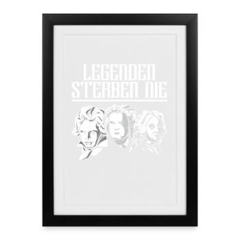 Legenden sterben nie Beethoven Bach Händel Klassik - Gerahmtes Poster (27 × 37 cm) - Schwarz - Vorne