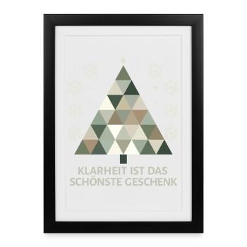 Minimalist Christmas tree: Simple elegance - Framed poster (27 × 37 cm) - black - Front
