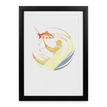 Vintage Fishing - Framed poster (27 × 37 cm) - black - Front