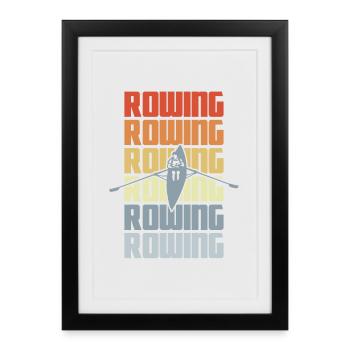 Vintage Rowing - Framed poster (27 × 37 cm) - black - Front