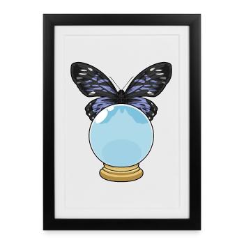 Butterfly Crystal Ball - Framed poster (27 × 37 cm) - black - Front