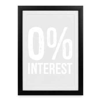 0 Interest funny - Framed poster (27 × 37 cm) - black - Front