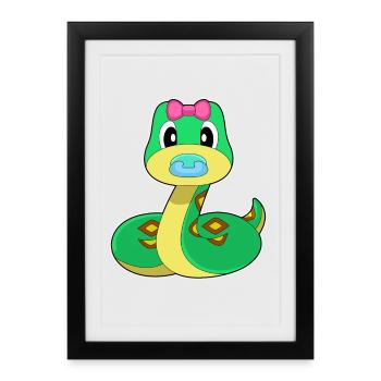 Snake Baby Pacifier - Framed poster (27 × 37 cm) - black - Front