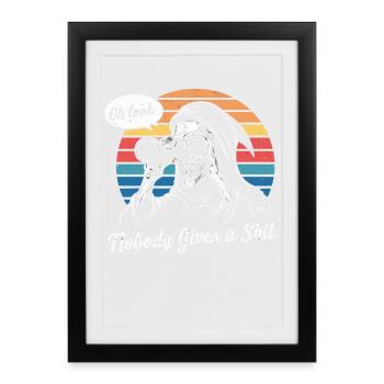 Oh Look Nobody Cares Grim Reaper Humour Design - Affiche encadrée (27 × 37 cm) - noir - Devant