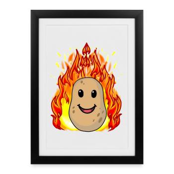Vegetables Potato Potatoes fiery hot - Framed poster (27 × 37 cm) - black - Front