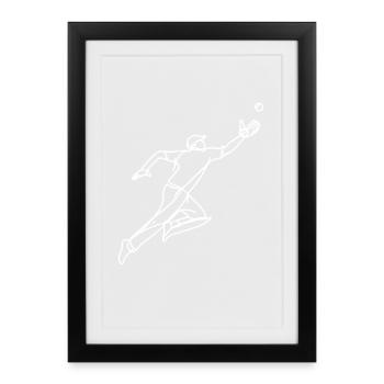 Cricket Catcher Drawing - Framed poster (27 × 37 cm) - black - Front
