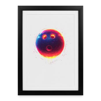 Bowling alley Steamwave - Affiche encadrée (27 × 37 cm) - noir - Devant