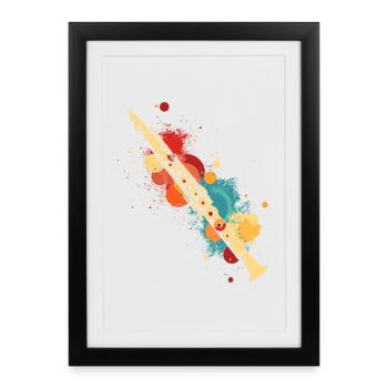 Flute Splashes of Color - Framed poster (27 × 37 cm) - black - Front