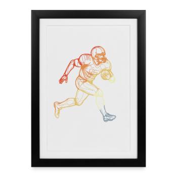 Football américain vintage - Affiche encadrée (27 × 37 cm) - noir - Devant
