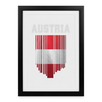 Flag of Austria, Austrian pride - Framed poster (27 × 37 cm) - black - Front