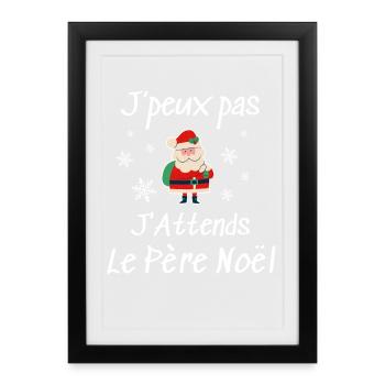 Ich kann nicht, ich warte auf den Weihnachtsmann - Gerahmtes Poster (27 × 37 cm) - Schwarz - Vorne
