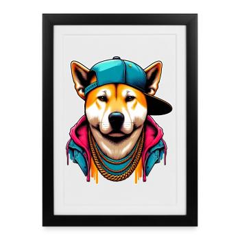 Chien - Affiche encadrée (27 × 37 cm) - noir - Devant