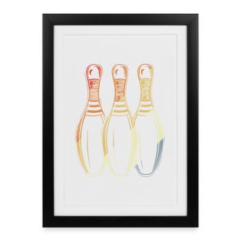 Look rétro bowling - Affiche encadrée (27 × 37 cm) - noir - Devant