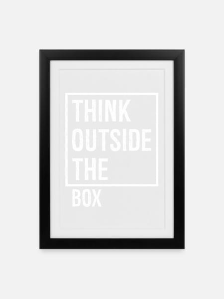 think outside the box - Gerahmtes Poster (27 × 37 cm) - Schwarz