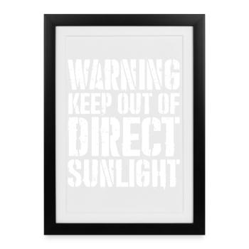warning keep out of direct sunlight funny shirt - Framed poster (27 × 37 cm) - black - Front
