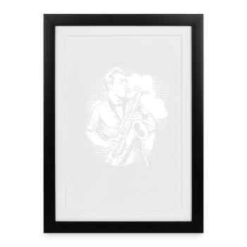 Saxophone Boy - Framed poster (27 × 37 cm) - black - Front