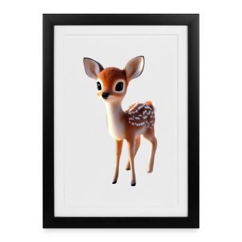Deer Fawn Costume Roebuck Deer Cute Deer Fawn - Framed poster (27 × 37 cm) - black - Front