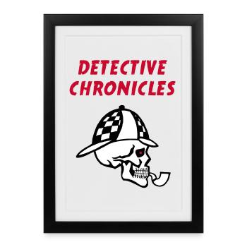 Crâne de détective - Affiche encadrée (27 × 37 cm) - noir - Devant