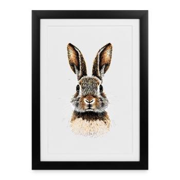 Lapin Lapin Lover Lièvre Lapin Mignons Lapins - Affiche encadrée (27 × 37 cm) - noir - Devant