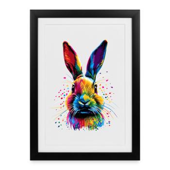 Lapin Lapin Lover Lièvre Lapin Mignons Lapins - Affiche encadrée (27 × 37 cm) - noir - Devant