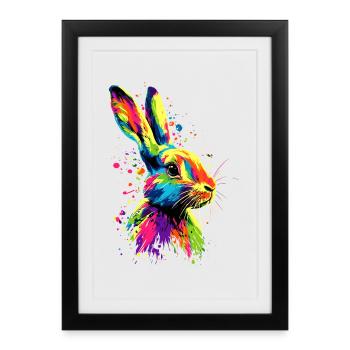 Lapin Lapin Lover Lièvre Lapin Mignons Lapins - Affiche encadrée (27 × 37 cm) - noir - Devant