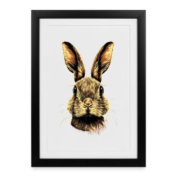 Lapin Lapin Lover Lièvre Lapin Mignons Lapins - Affiche encadrée (27 × 37 cm) - noir - Devant