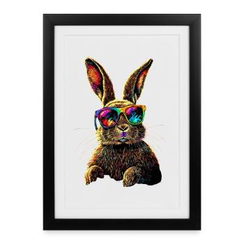 Lapin Lapin Lover Lièvre Lapin Mignons Lapins - Affiche encadrée (27 × 37 cm) - noir - Devant