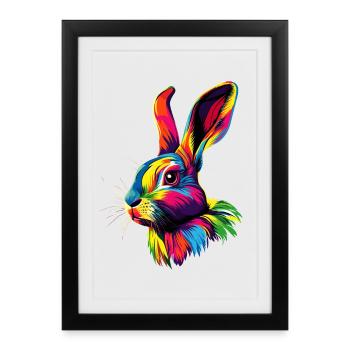 Lapin Lapin Lover Lièvre Lapin Mignons Lapins - Affiche encadrée (27 × 37 cm) - noir - Devant