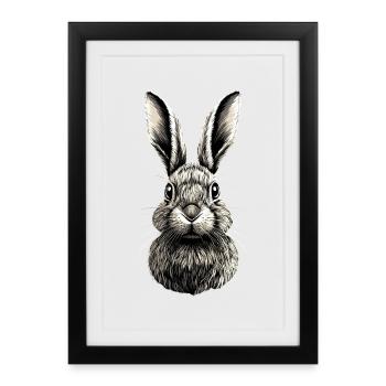 Bunny Rabbit Lover Hare Bunny Cute Bunnies - Framed poster (27 × 37 cm) - black - Front