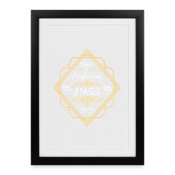 Millésime d’anniversaire 1955 - Affiche encadrée (27 × 37 cm) - noir - Devant