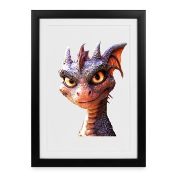Dragon Mythical Creature Dragon Lover Fire Dragon - Framed poster (27 × 37 cm) - black - Front