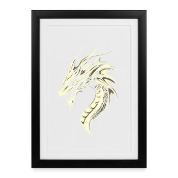 Dragon Mythical Creature Dragon Lover Fire Dragon - Framed poster (27 × 37 cm) - black - Front