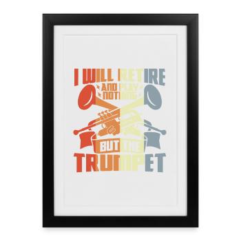 Trompettiste à la retraite - Affiche encadrée (27 × 37 cm) - noir - Devant