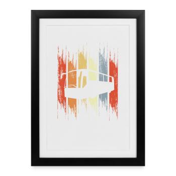 Bus rétro - Affiche encadrée (27 × 37 cm) - noir - Devant